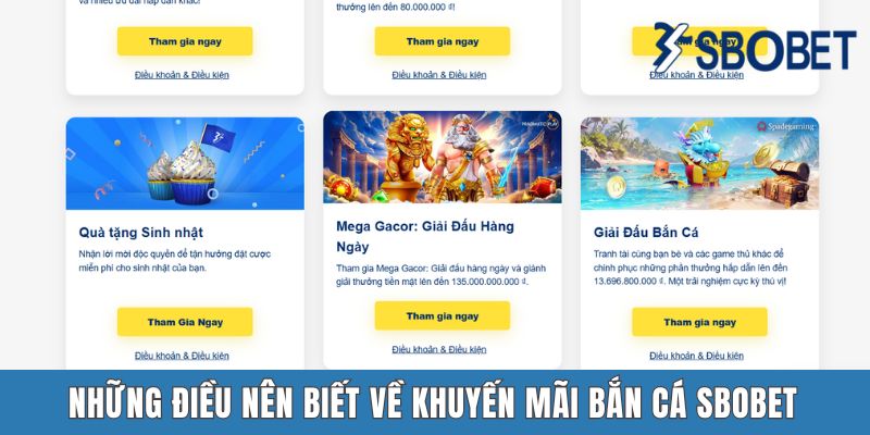 Những điều nên biết về khuyến mãi bắn cá Sbobet